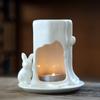 Bruciatore di Aromi in Ceramica a Forma di Coniglio per Spa Yoga Meditazione Cucina e Serate di Festa con Resistenza alle Alte Temperature