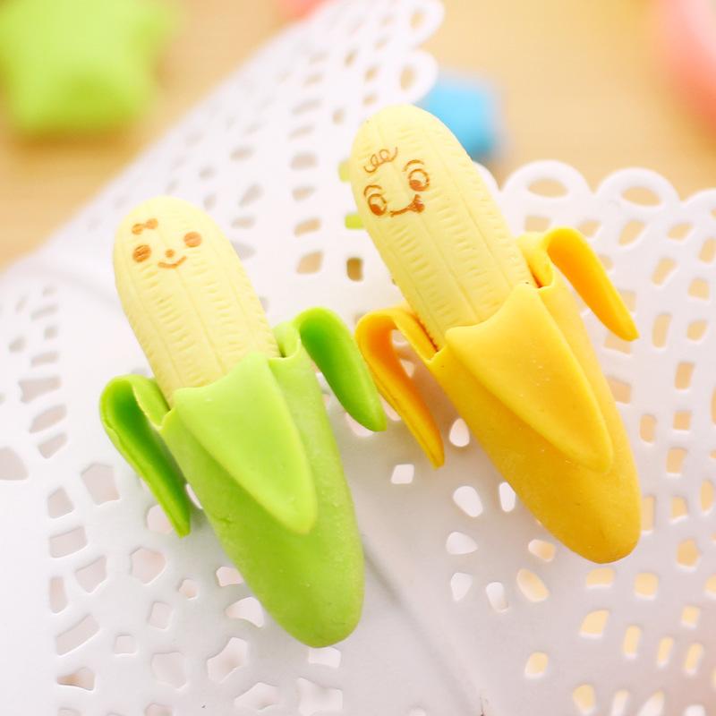 Kawai Stationery Cartoon Fruit Shaped Eraser Set Office School Supplies Primary Students Prizes Children Cute Banana Wholesale