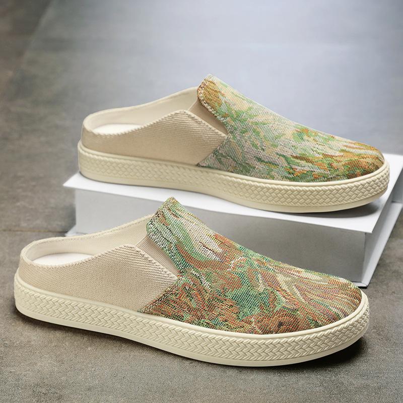 2025 Farbe gestrickte Halb-Mopp Freizeitschuhe Sommer Outdoor Mode vielseitige Tasche Kopfmopp täglich einfach leichte Hausschuhe