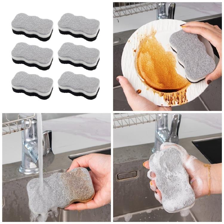 None-Scratch Scrub Sponges,Double Sided Kitchen Cleaning Sponge Scrubbing Sponges for Kitchen,Bathroom,Garage,Outdoor