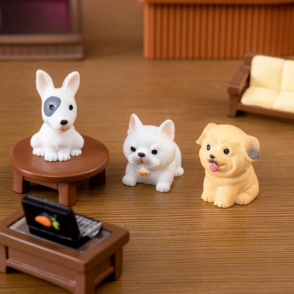 Car Desktop Mini Ornament Micro Landscape Creative Cute Realistic Little Dog Figurine