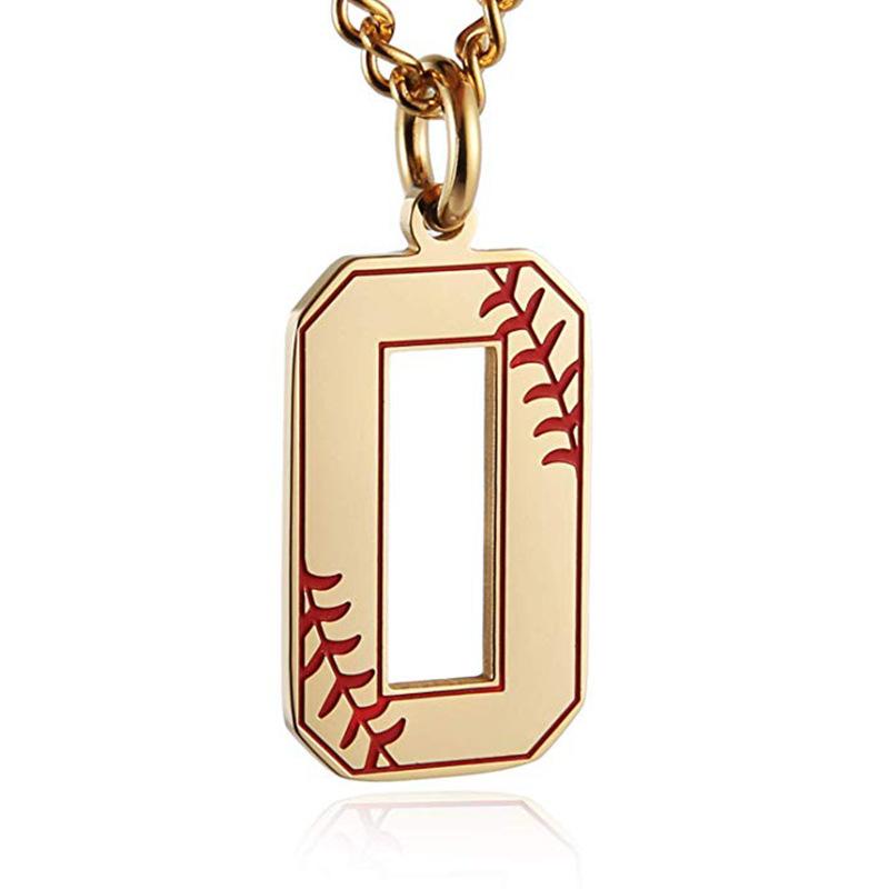 INS trendy stainless steel European and American fashion outdoor digital baseball necklace men's accessories titanium steel pendant