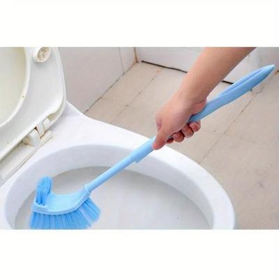 2pcs Multi- Double Head Clean Toilet Brush Soft Hair Plastic Curved Brush Bathroom Cleaning Long Handle Corner Brush Cleaning