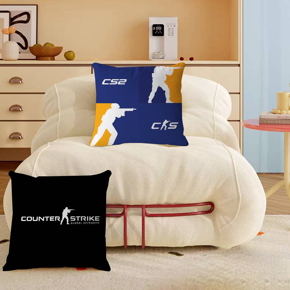 C-Counter-S-Strike CS 2 LOGO Cushion Cover Decorative Pillow Sofa Home Decor Case Pillow Cases