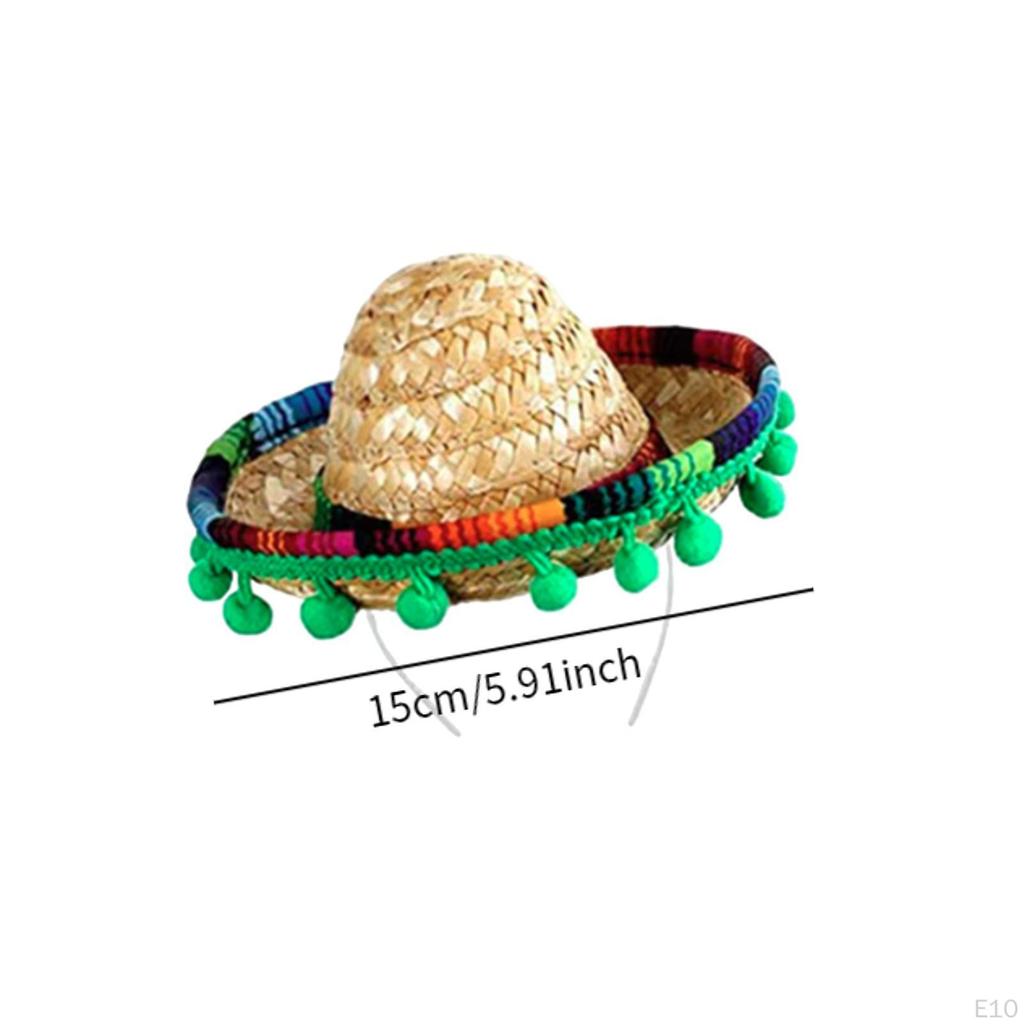 Colorful Fiesta Hat Headband for Spooky Celebrations