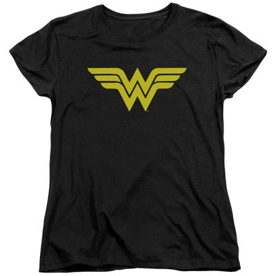 DC Comics Wonder Woman Logo T-shirt da Donna Nera Licenza Ufficiale