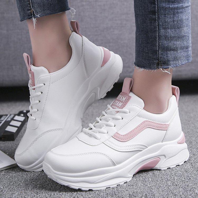 Summer sports shoes women's new spring versatile student basic platform white shoes