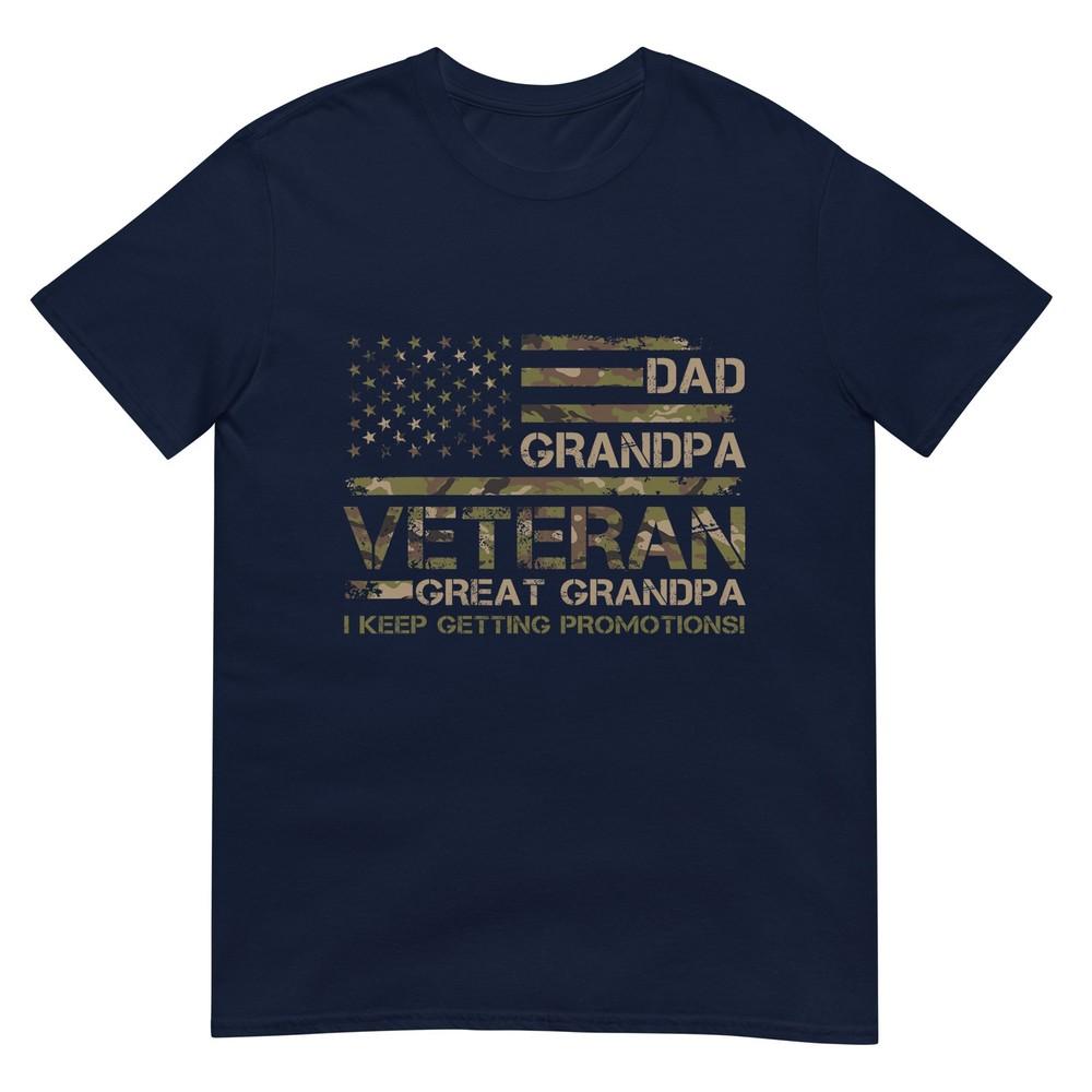 Dad Grandpa Veteran Great Grandpa Fathers Day Usa Flag TShirt