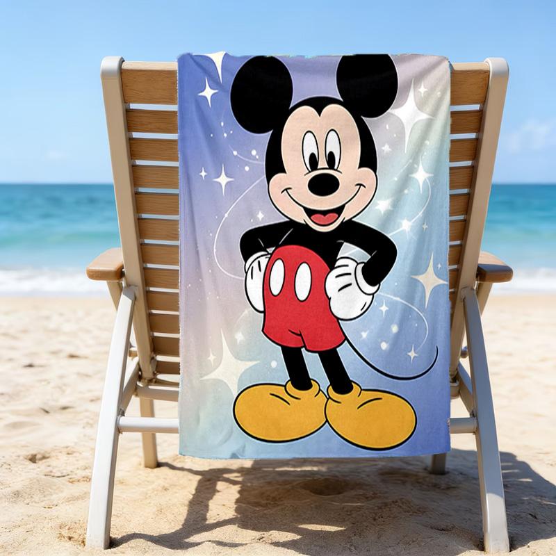 1pc Mickey12 Beach Towel with Custom Name, Beach/Swimming/Bath/Picnic/Camping Towel, Suitable for Seaside Beaches