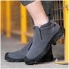 Herren Luxusmode Stahlkappenstiefel Rindsveloursleder Arbeitsschuhe Outdoor Arbeitersicherheit Chelsea Boot Sicherheitsknöchelstiefel