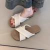 Flat sandals girl 2025 new summer retro ethnic fairy evening breeze bohemian beach outside slippers