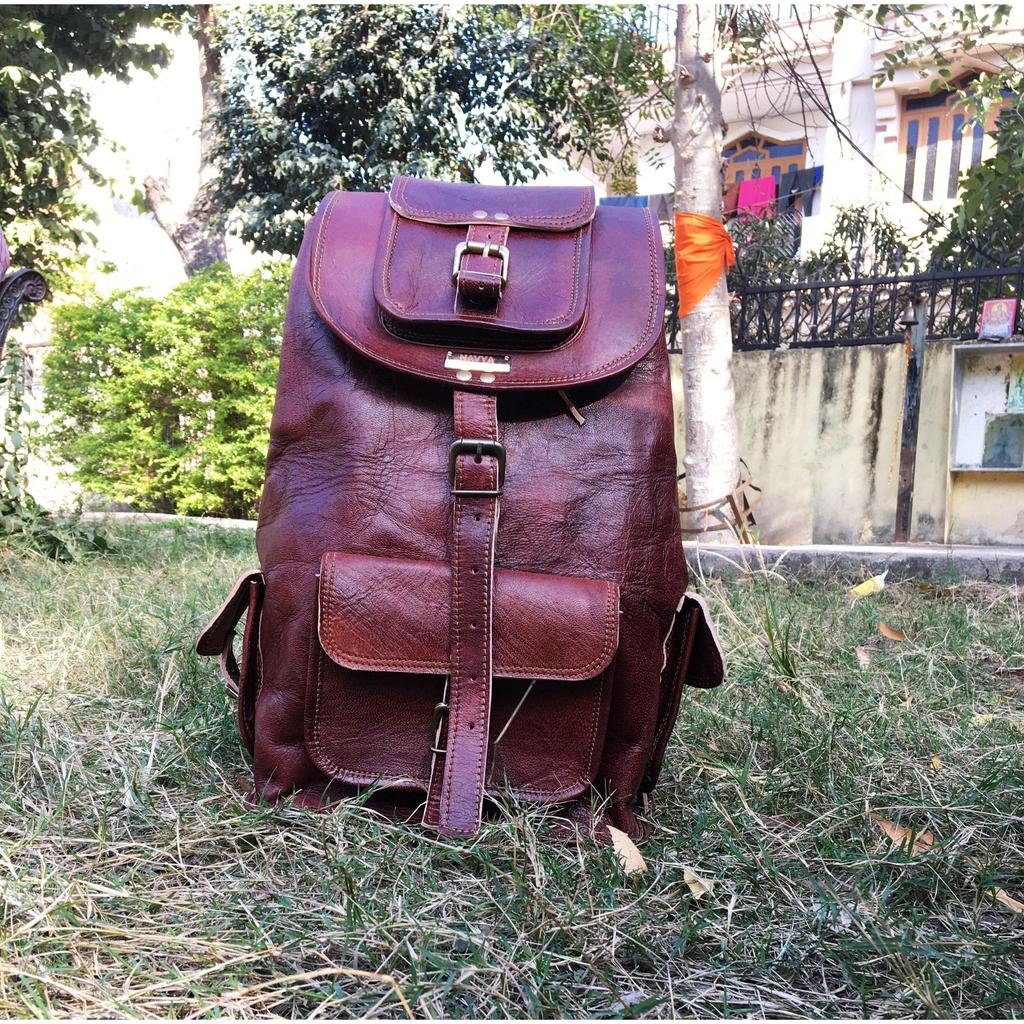 El yapımı Deri Sırt Çantası Dizüstü Sırt Çantası Erkek Kadın Vintage Kahverengi Seyahat Çantası