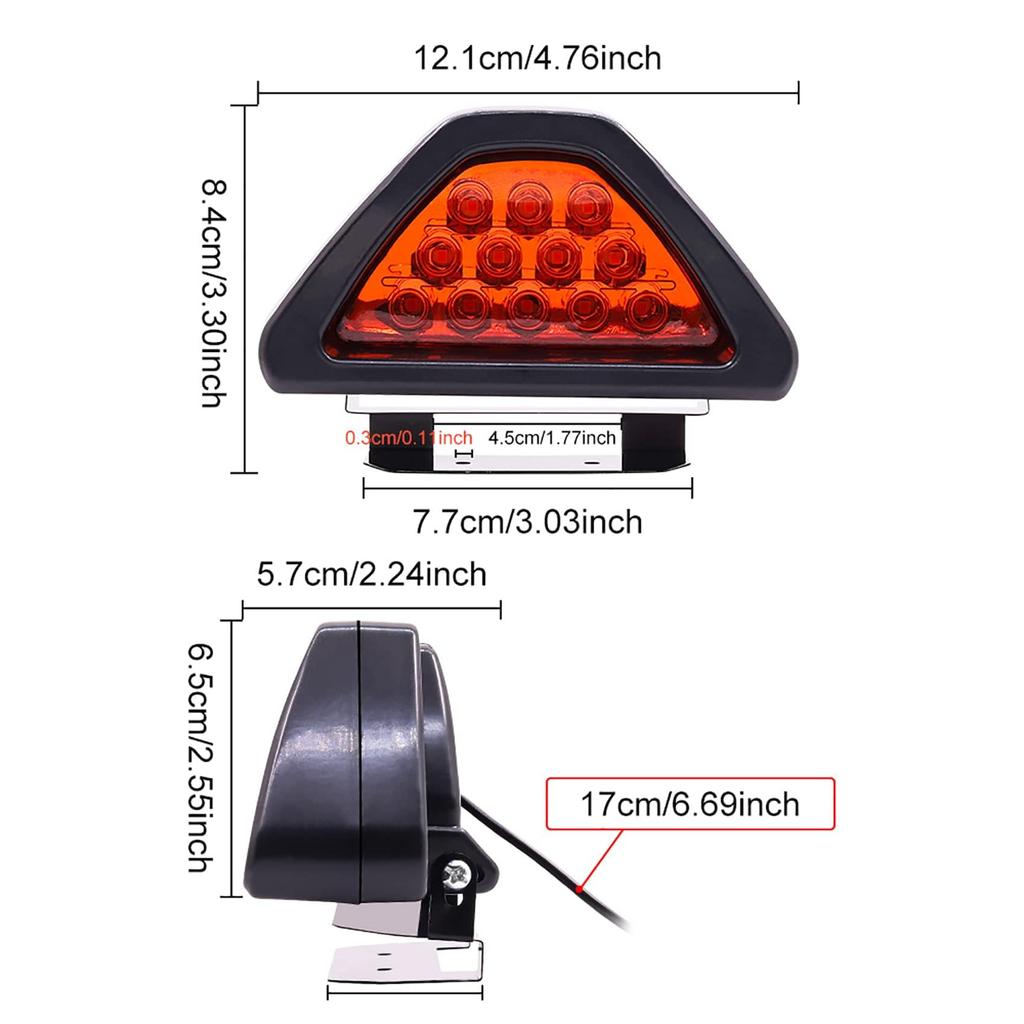 Aoling F1 Back Fog, Back Fog Lamp, Rear Fog Light Marker, Red Steady