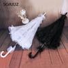 Decoration Lace Floral Umbrella Long Handle Umbrellas Embroidery Parasol Lace Bridal Umbrella