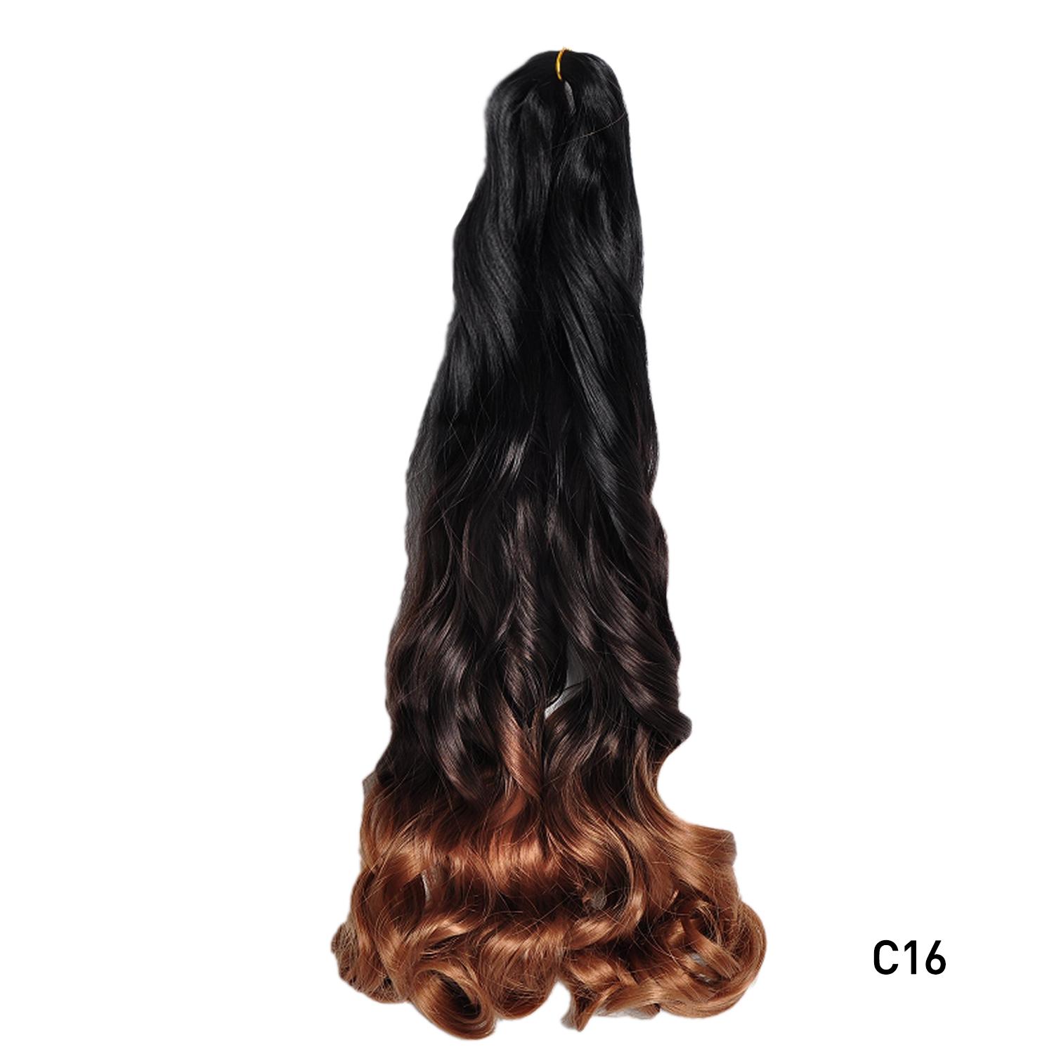 Cheveux pour tresses French Curl 24” Synthétiques Lâches Ondulés Extensions de Cheveux pour Tresses French Curl Crochet Cheveux Pré-étirés Souples 75g 1Pcs