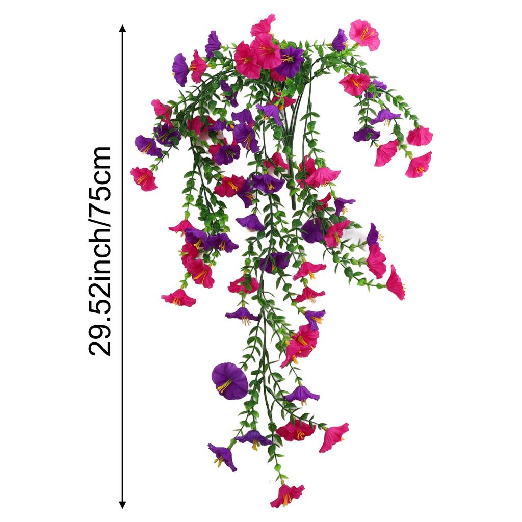 1PCS Artificial Fake Morning Glory Hanging Flowers Lifelike Outdoor Decor Garden Wall Hanging Plants Wedding Decoration
