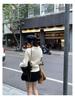 European Dark Blue Striped Lapel Sweater for Women - Spring/Autumn 2026 Cable Knit Top