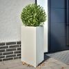 VidaXL Planters 2 Pcs White Triangular 50x43x75 Cm Steel 851174