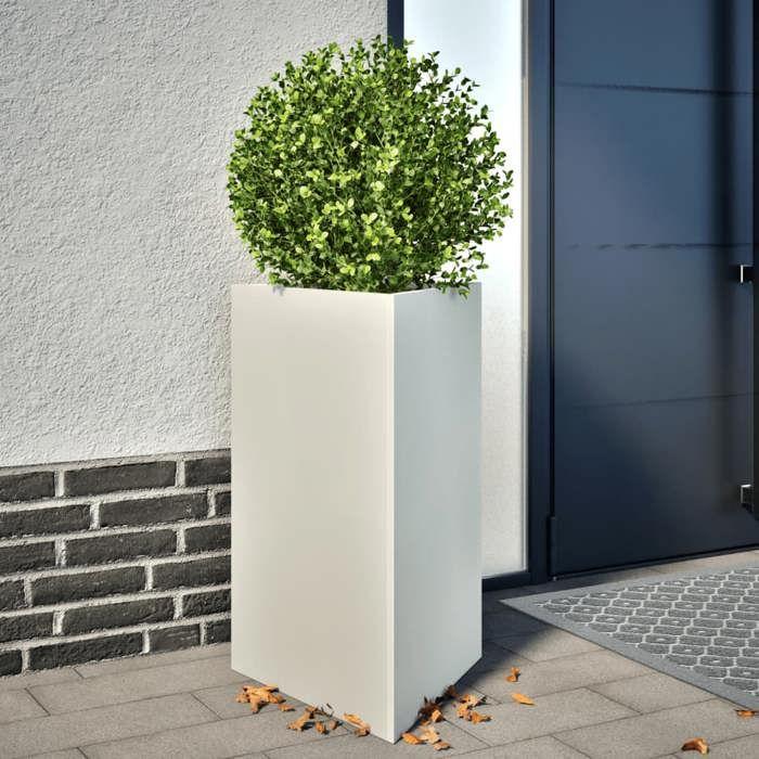 VidaXL Planter White Triangular 50x43x75 Cm Steel 851173