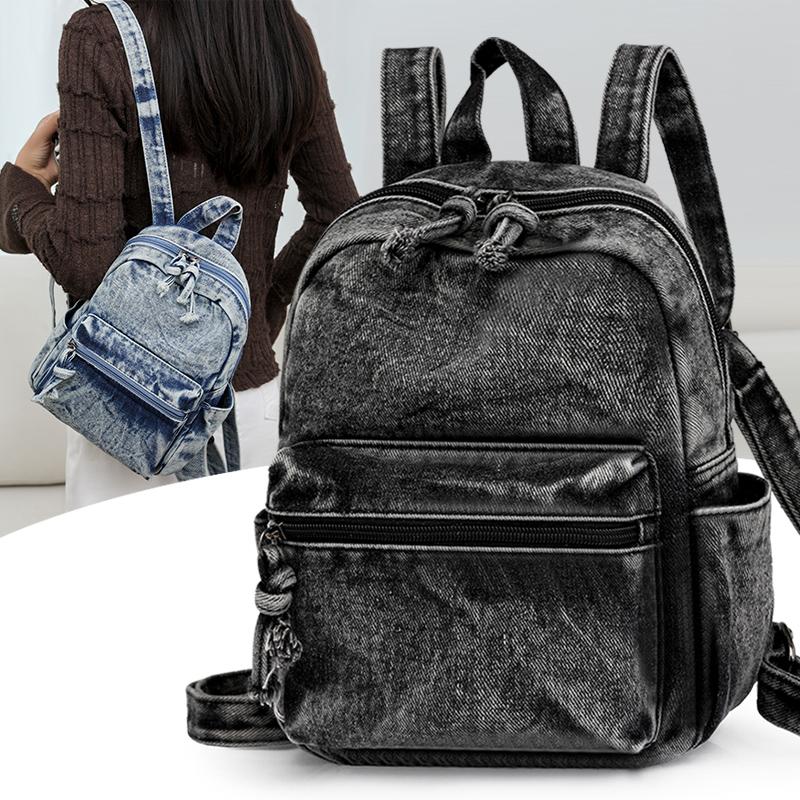 

Personalized Denim Backpack For Women Simple And Casual Small Backpack For College Students Male Backpack Trend Travel Bag