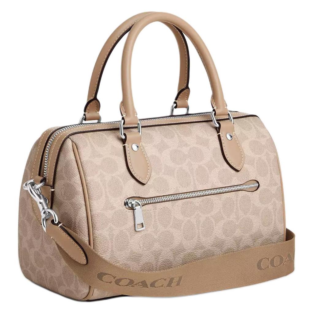 Coach Rowan 25 Zipper Closure Detachable Shoulder Strap Coated Canvas Shoulder Crossbody Tote Bag Medium Women Handbags CW376-SVPWH