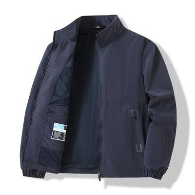 Herren Casual Jacke mit Stehkragen – Frühling/Herbst, Locker, Atmungsaktiv, Modisch für den Weg zur Arbeit