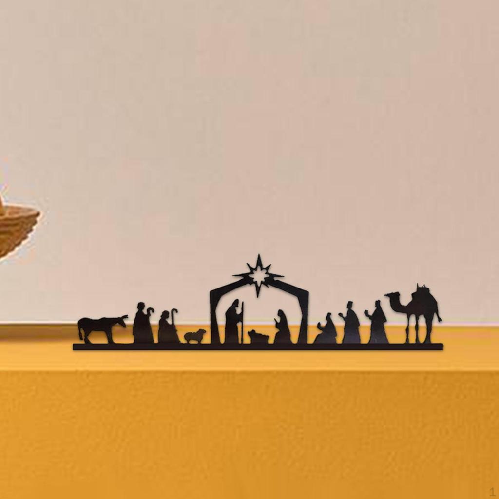 Christmas Nativity Scene Wall Decor, Figurines Set, Religious Art for Home