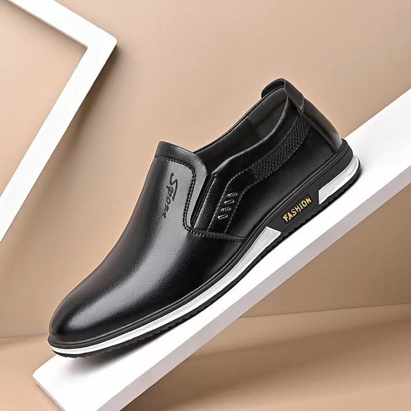 Large Size Men's Casual Leather Waterproof Shoes Spring and Autumn Men's Shoes British White Overalls
