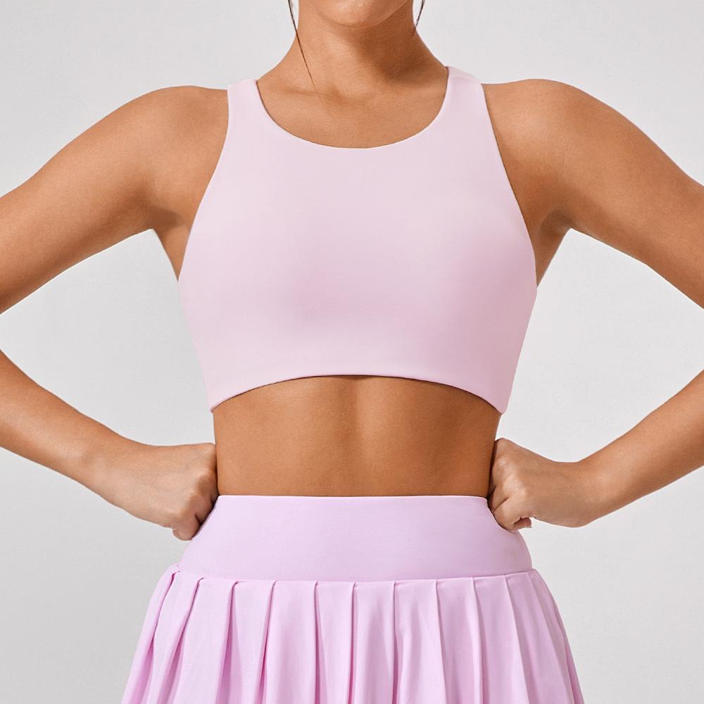 Women's High-Intensity Sports Bra - Lulu Nude Feel, Shockproof, Gathered Support, Stylish Back, Perfect for Yoga & Fitness