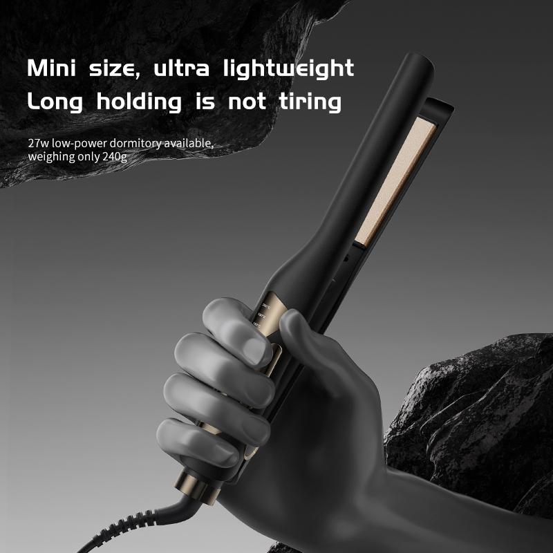 4-Temperature Hair Straightener & Flat Iron - Mini Portable Ceramic Styler for Straight, Curly & Wavy Hair, Frizz Control