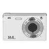 4K Digital Camera 16X Zoom Anti Shake 50MP Autofocus Compact Camera with Fill Light for Boys Girls Kids Student White