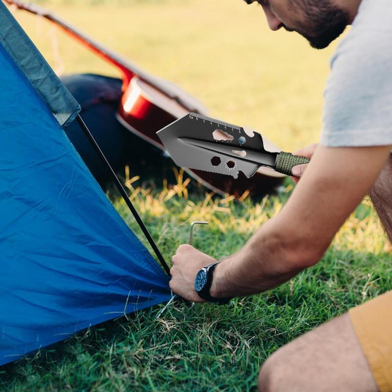 

Кемпинговая ручная лопатка 9-в-1 Кемпинговый инструмент Лопаты для копания Инструмент для выживания Мультитул для выживания Мультитул для выживания Маленькая лопата чёрный