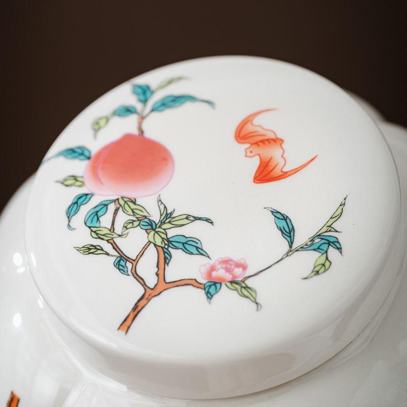 Creative Ink Landscape Pattern Ceramic Tea Caddy with Lid Sealed Moisture-proof Storage Jar Countertop Crafts Decoration Jar