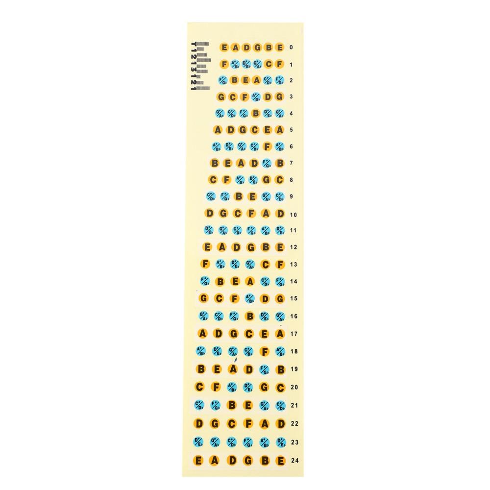 2PCS Yellow Fingerboard Frets Map Sticker Fret Markers Fret Markers Stickers For Beginners Practice