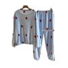 Winterpyjama van koraalfleece voor dames: Dikte: Dik, Materiaal: Fluweel, Pasvorm: Los, Mouwen: Lange mouwen, Eigenschappen: Warm, Type: Ouder-Kind Set, Gebruik: Binnen & Buiten.