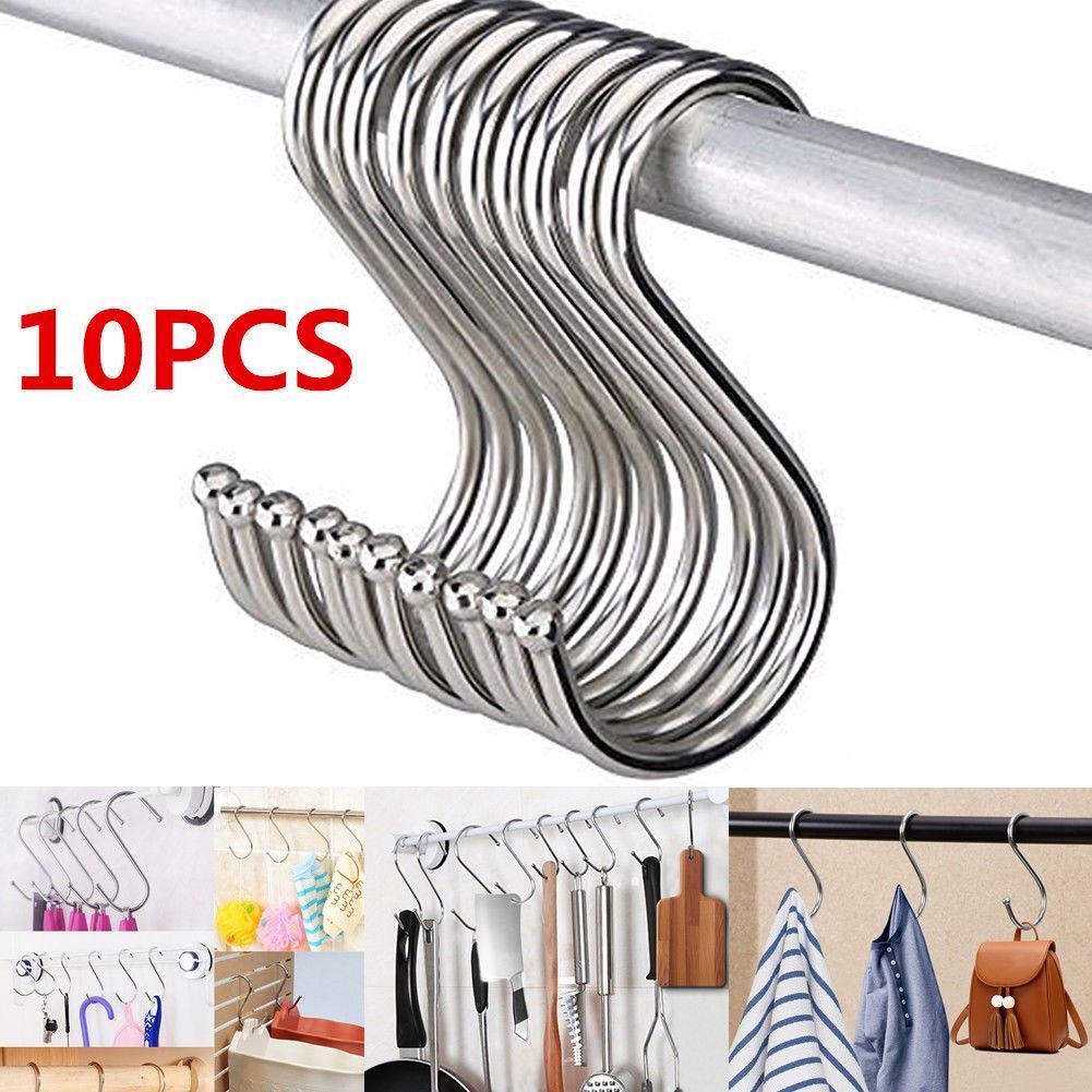 Stainless Steel S-shaped Hook Hook Door Space Saving Wardrobe Bag Rack Clothes Kitchen