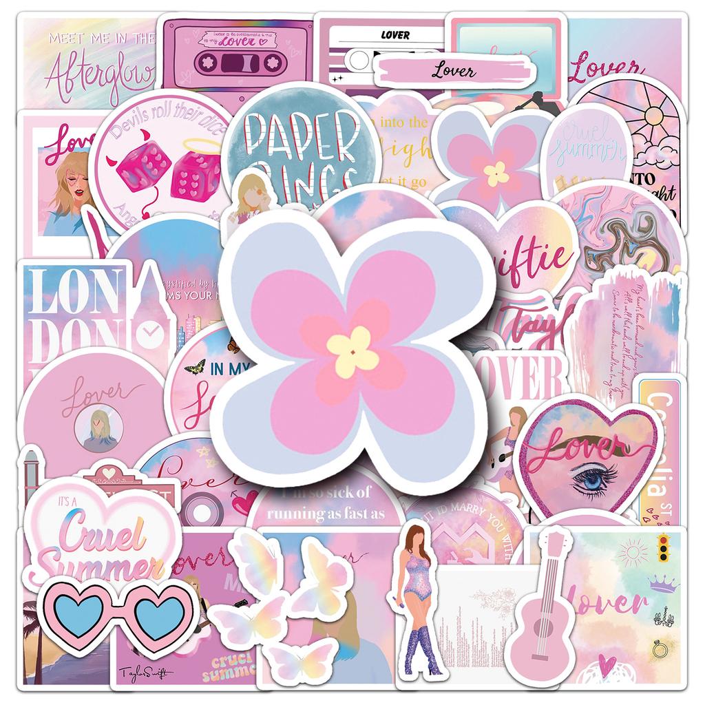 50 Naklejek Graffiti Personalizowane Różowe LOVER Dekoracyjne Etui na Telefon Komórkowy Naklejki na Komputer Tablet