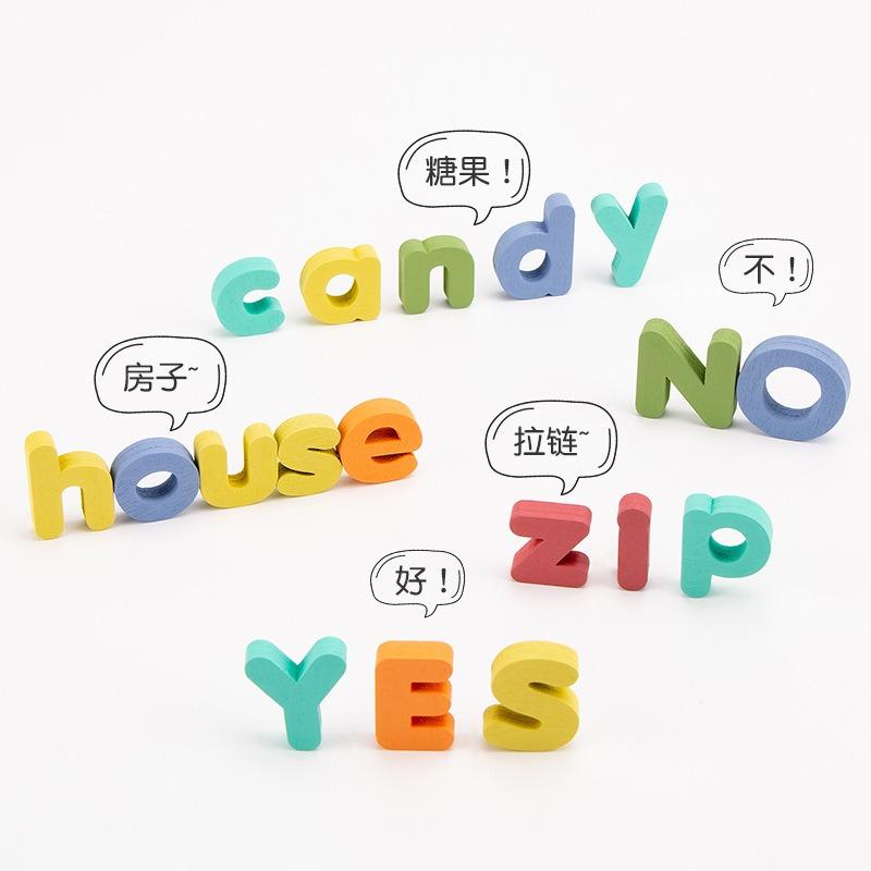Wooden Upper Lowercase Letter Color Matching Cognitive Puzzle Early Educational Toy For Children