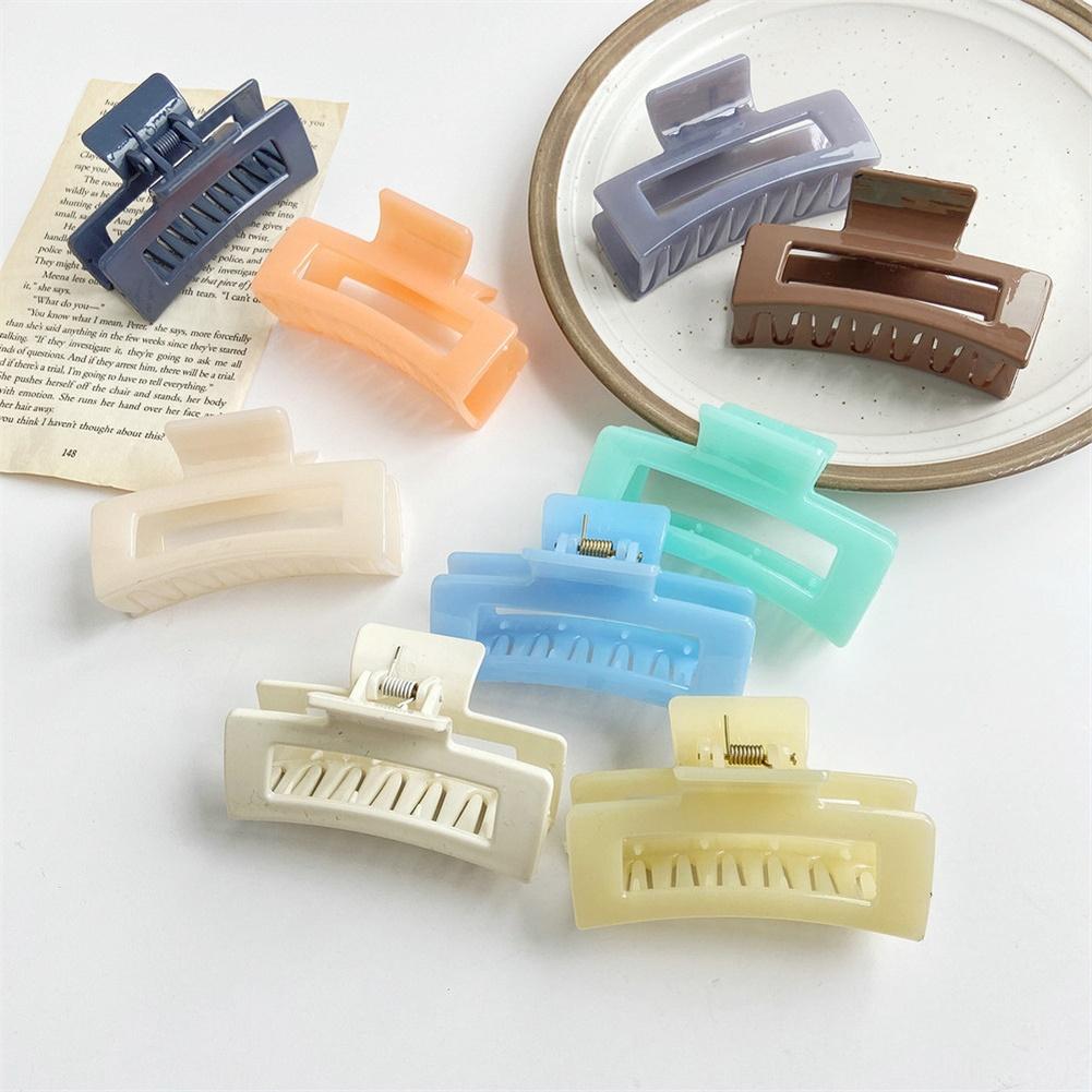 Women Hair Clip Acrylic Colorful Simple Hair Grasping Clip Hair Ornaments