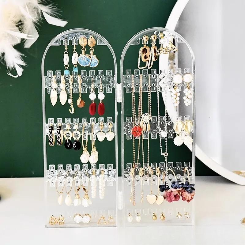 Creative Earring Display Stand Acrylic Screen Partition Jewelry Rack Accessory Display Storage Rack for Ear Decorations