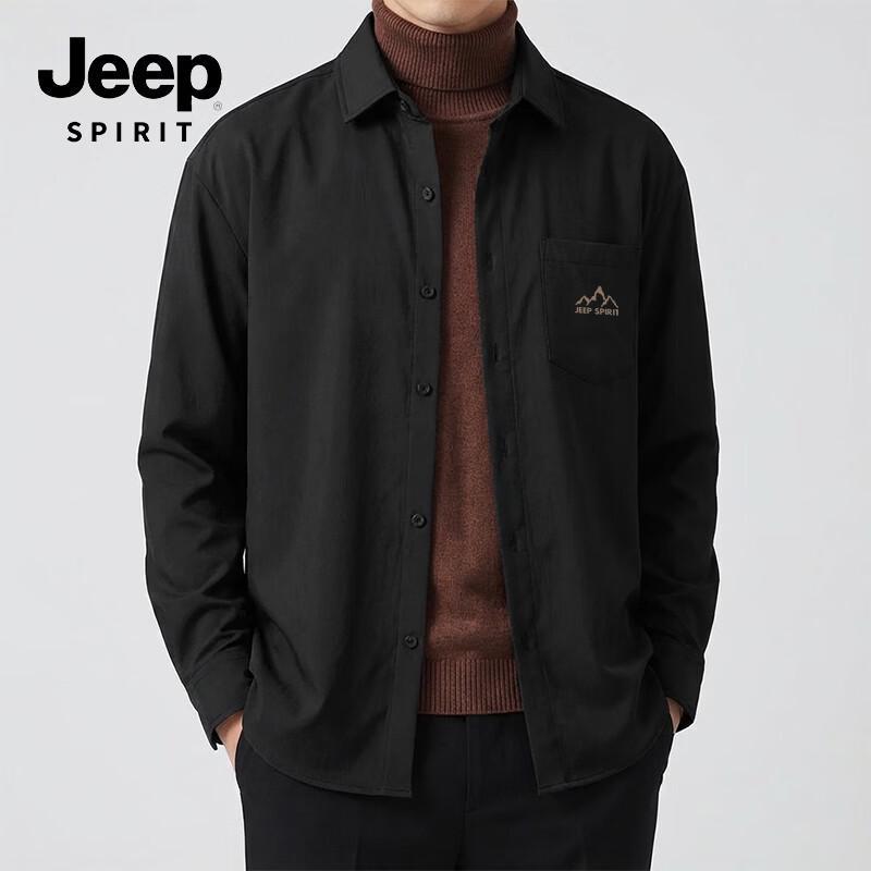 JEEP SPIRIT Men s Lapel Casual Long-Sleeved Shirt XL