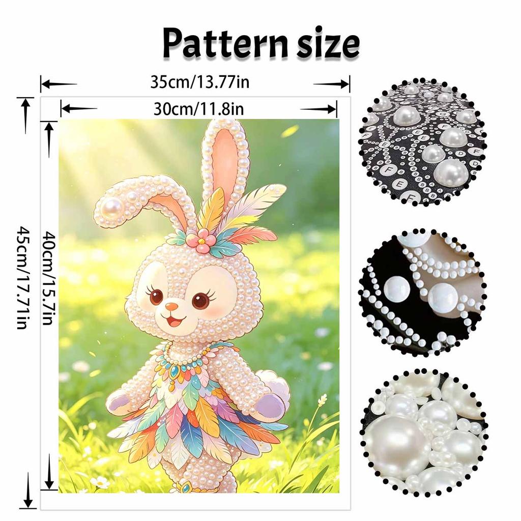 Disney 5D DIY Pearl Painting Kit, Cute Bunny Home Bedroom Wall Decor Crafts Handmade Gift Pearl ArtDiamond Painting