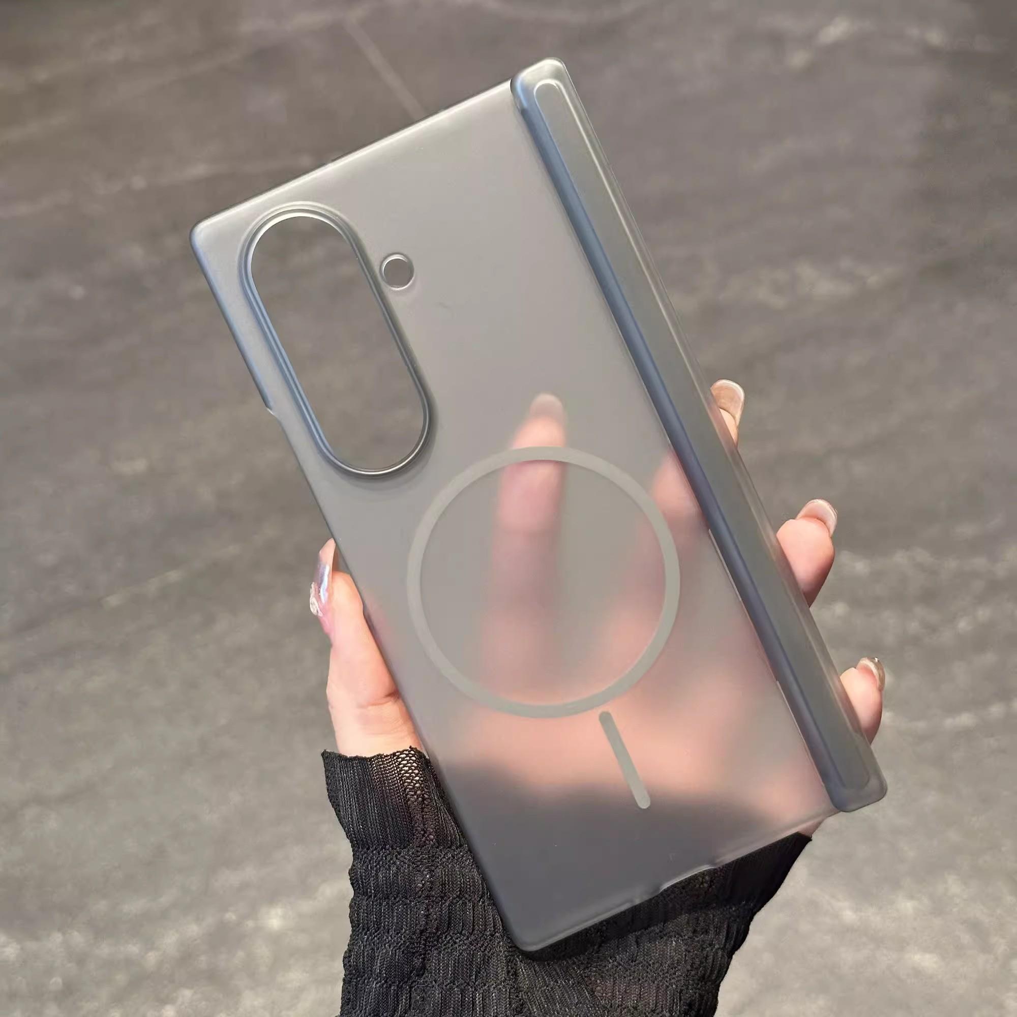 

Transparent For Magsafe Magnetic Center Axis Case For Samsung Galaxy ZFold 7 Z Fold Flip 5 6 4 Hard Matte Thin Shockproof Cover For Z Fold 5