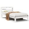 VidaXL Bed Frame with Headboard White 75x190cm Solid Pine Wood, Bed, Bedroom Furniture, Wooden Bed, Single Bed, 3306773