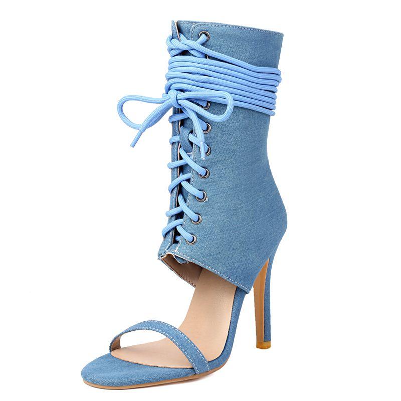 

2025 Сексуальные женские сандалии Стилет 10,5 см Молния Шнуровка Смешанный цвет Большой размер 45 46 47 48 Модная обувь для свиданий и вечеринок 39 синий