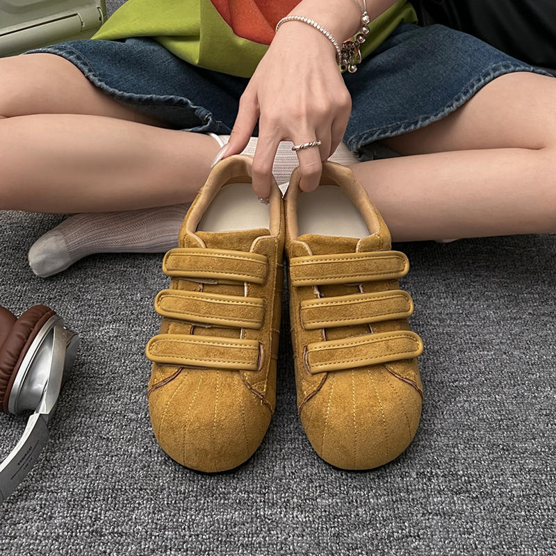 

Уродливо милые туфли-липучки с большой головой, женские осенние новинки, с внутренней платформой, ретро, универсальные, немецкие тренировочные туфли, повседневные кеды 40