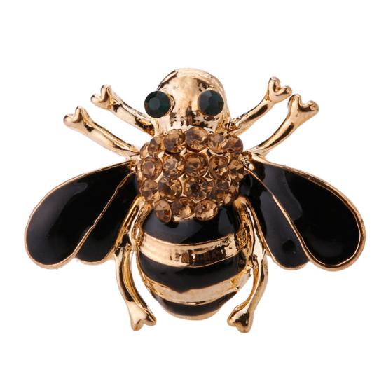 Colorful Bee Design Brooch Compact Size Enamel Safety Pin