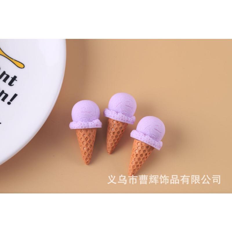 D Simulation Ice Cream Cone Resin Diy Pendant For Keychain Phone Chain