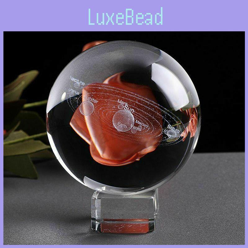 Exquisite Crystal Clear Laser Engraved Solar System Ball 3d Miniature Planets Sphere