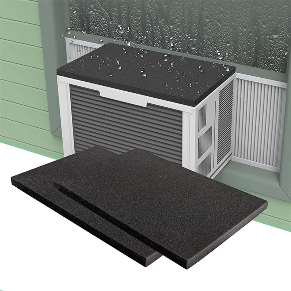 Air Conditioner Rain Cover Magnetic Attachment Noise Reduction Weather Protection 17 12 Inch Foam 2pcs Black Set